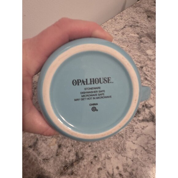 Opalhouse Stoneware Calico Kitty Cat With Heart Coffee Tea Mug Blue 14 oz - Picture 8 of 9